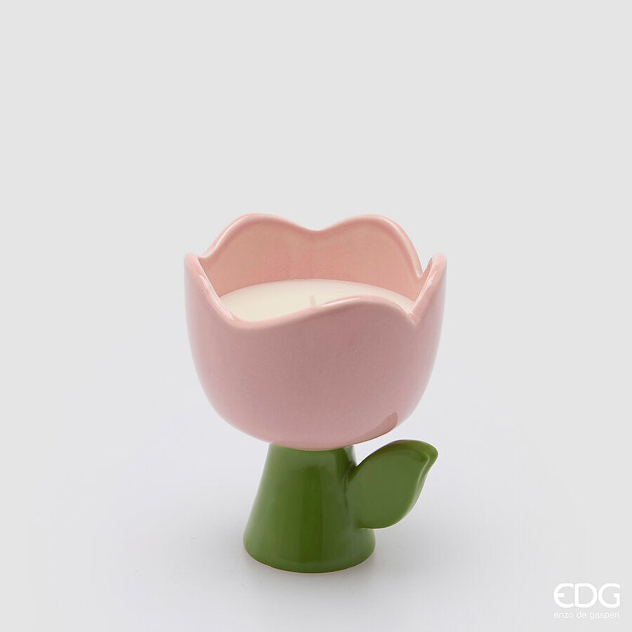 EDG Enzo De Gasperi Duftkerze Tulip mit Duft H 11 cm D 10 cm Rose Water