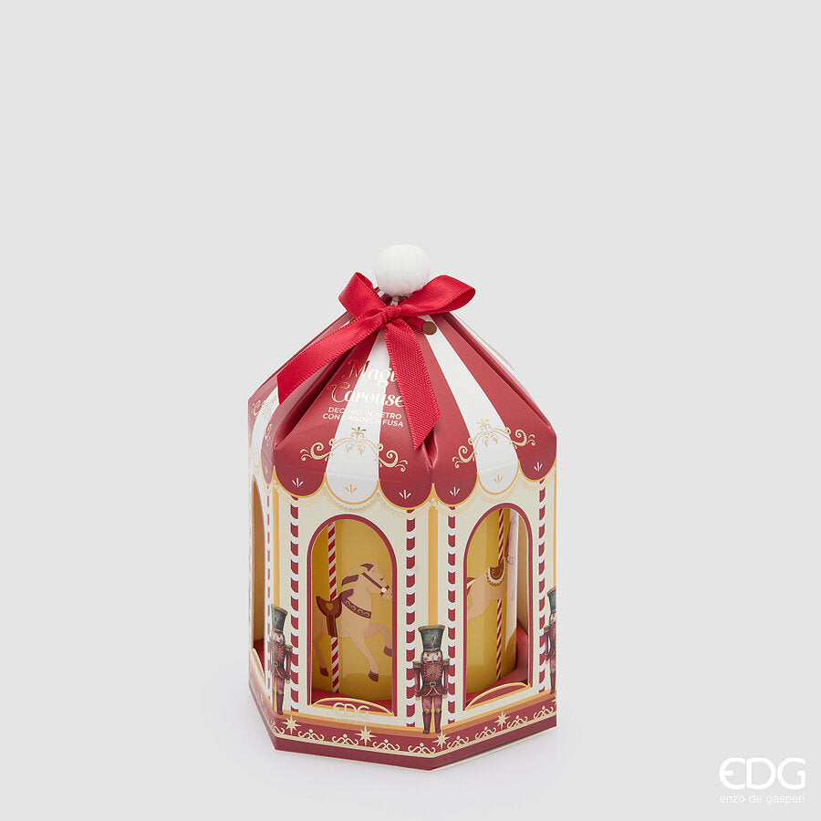 EDG Enzo De Gasperi Candela Natalizia Giostra Carosello Profumata Honeyed Apple Cider – Decorazione di Natale