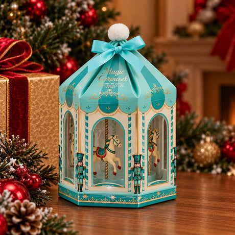 EDG Enzo De Gasperi Kerze Pferdekarussell Carosello White Musk H9 Ø8 cm – Weihnachtsdeko