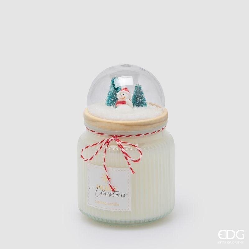 EDG Enzo De Gasperi Duftkerze mit Glassturz White Musk H15 Ø10 cm – Weihnachtsdekoration