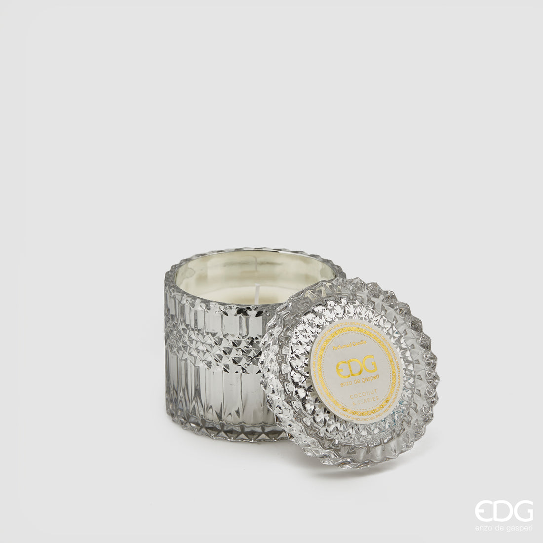 EDG Enzo De Gasperi Kristallkerze mit Vase + Geschenkbox H 10,5 cm D 10,5 cm Natur
