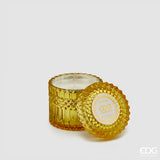 EDG Enzo De Gasperi Candela Crystal con Vaso + Scatola Regalo H 10,5 cm D 10,5 cm Light Yellow Giallo