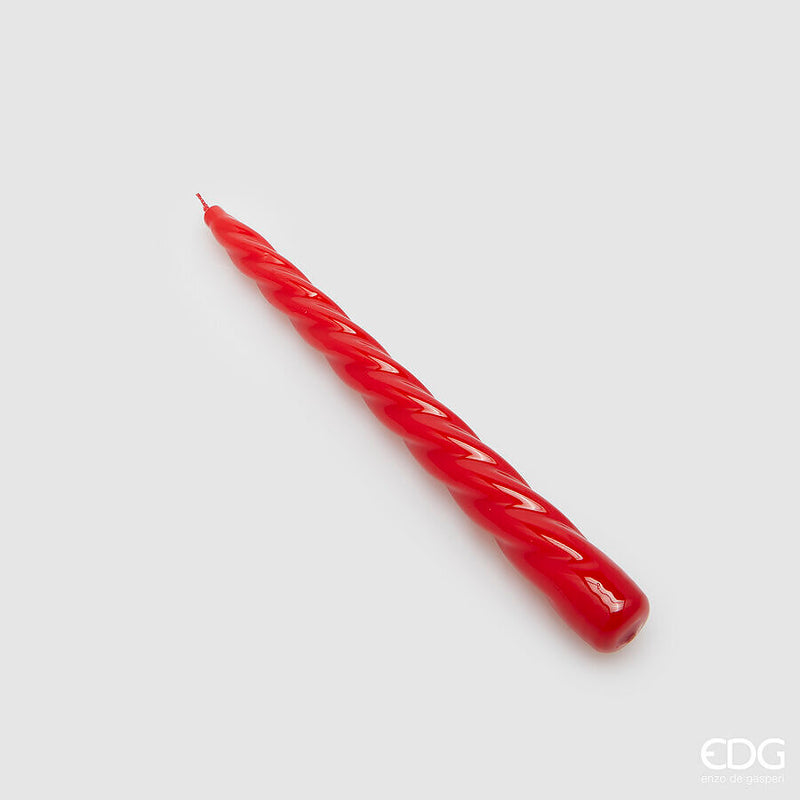 EDG Enzo De Gasperi Kerze Stelo Twist H 23 Cm D 22 Mm Pack 10 Stk Rot