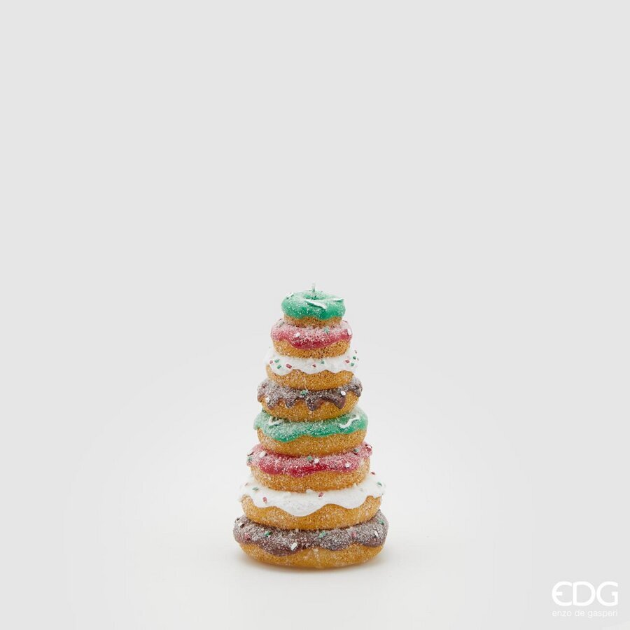 EDG Enzo De Gasperi Kerze Donut H 14 Cm D 9 Cm Grün Rot
