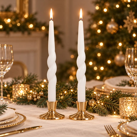 EDG Enzo De Gasperi Set 2 Candele Swirl H30 cm Bianche – Candele Decorative