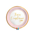 big party big party piatti carta buon compleanno chic d 18 cm cf 8 pz rosa ean 8020834621402