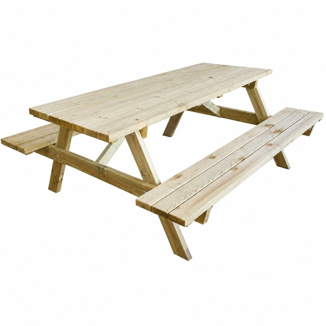 L'Arcolaio Picknickset Tisch 180x160x70 cm aus Holz