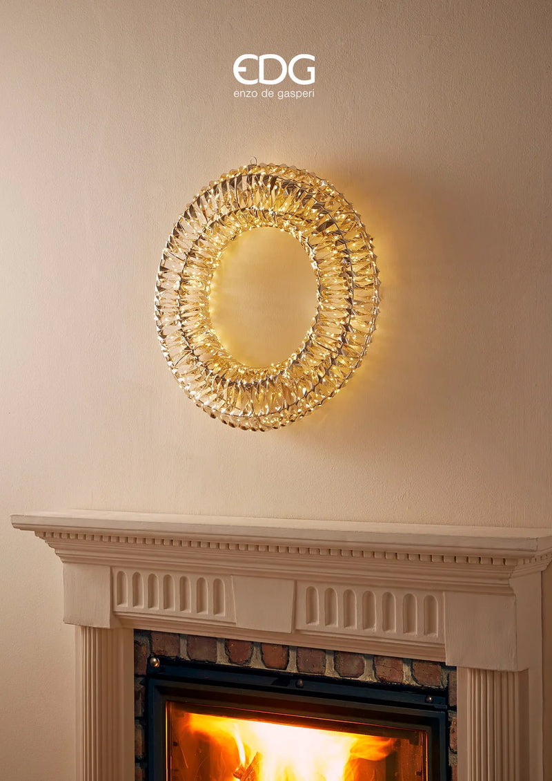 EDG Enzo De Gasperi Corona Natale Led Stripes 600 MicroLed D 50 Cm Ip 44 Gold