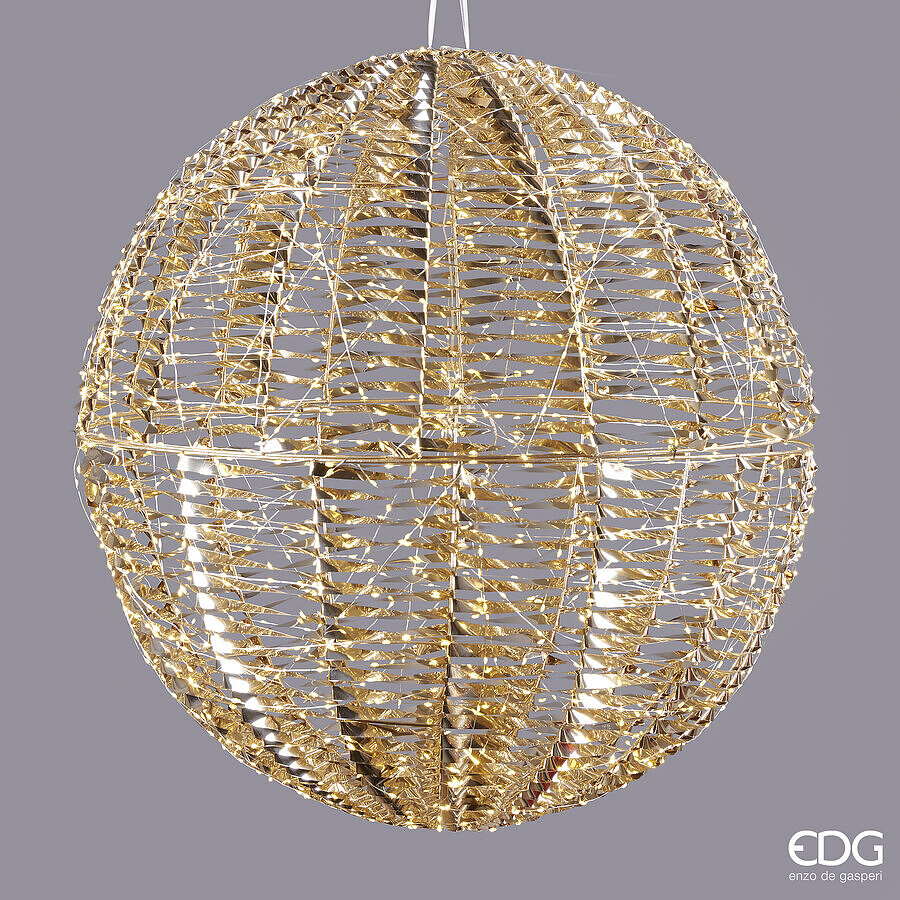 EDG Enzo De Gasperi Weihnachtsdeko Stripes Kugel 1.440 MicroLed D 70 Cm IP 44 Gold