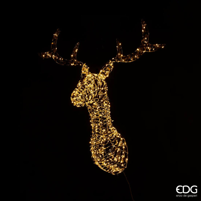 EDG Enzo De Gasperi Decoro Natale Renna Stripes 300 MicroLed H 75 Cm IP 44 Gold