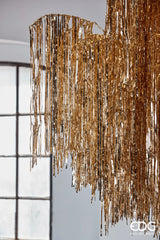 EDG Enzo De Gasperi Weihnachtsbaum LED Fransen 600 Mikroled H 150 cm D 90 cm Champagne