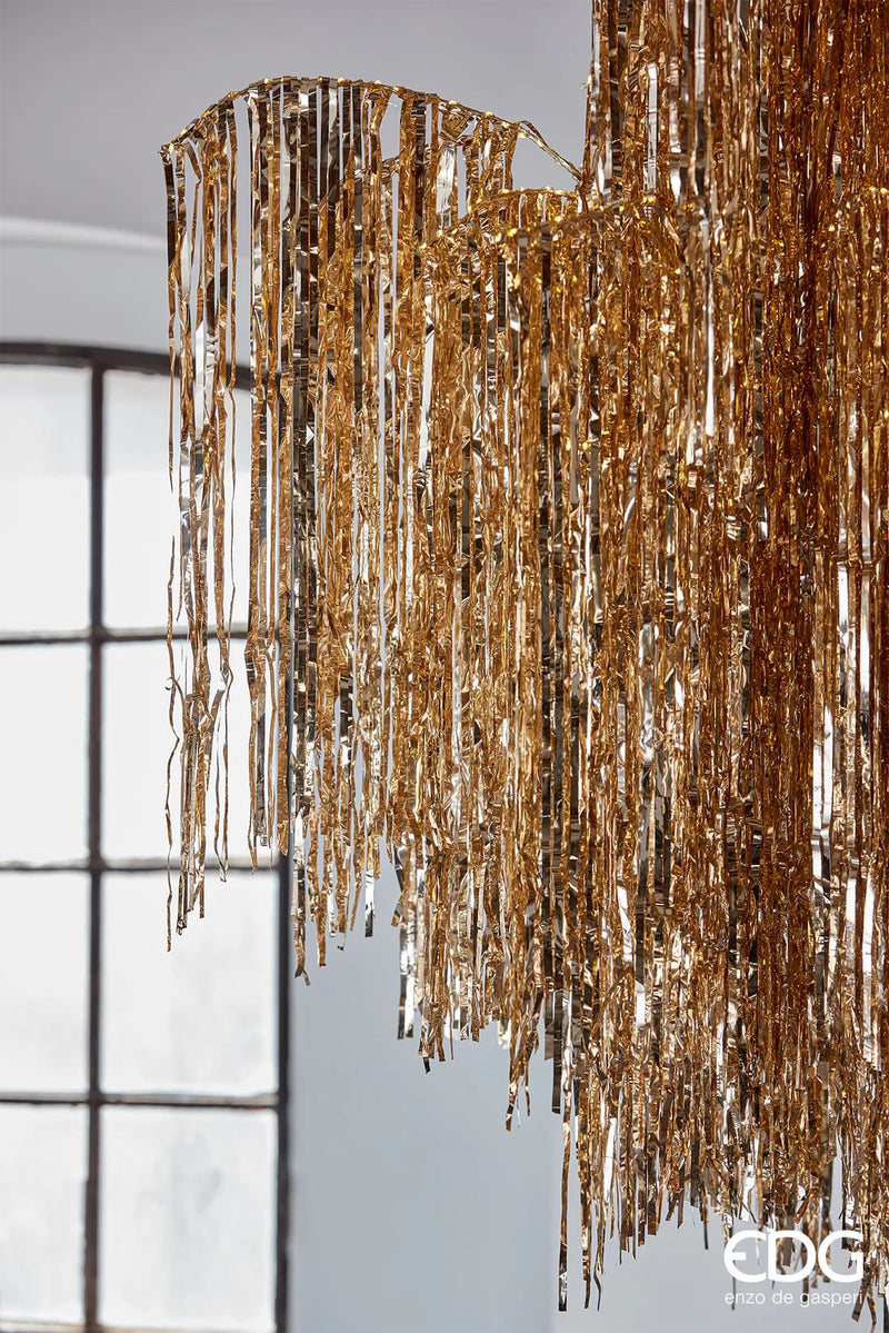 EDG Enzo De Gasperi Weihnachtsbaum LED Fransen 600 Mikroled H 150 cm D 90 cm Champagne