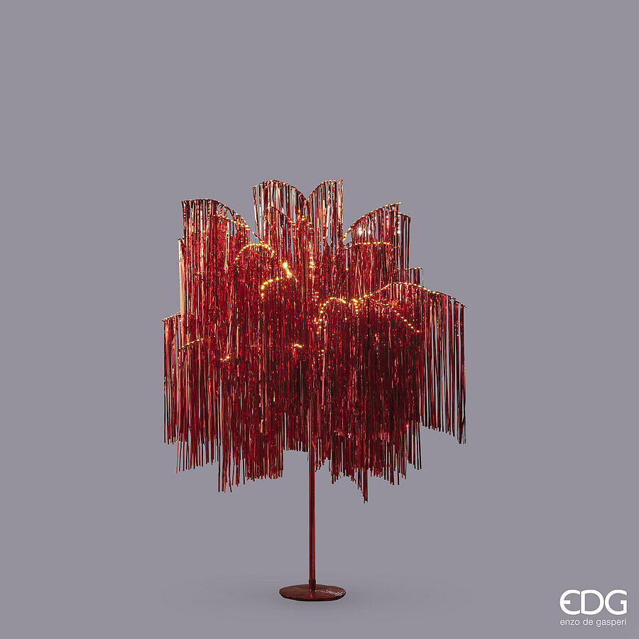 EDG Enzo De Gasperi LED Weihnachtsbaum Fransen 600 Mikroled H 150 Cm D 90 Cm Rot