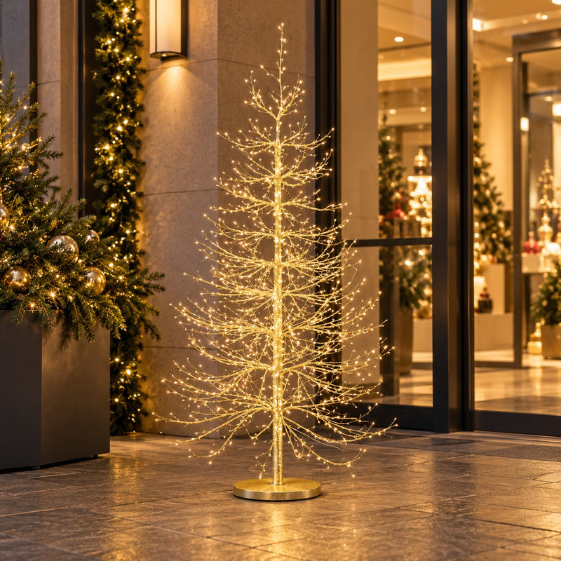 EDG Enzo De Gasperi Weihnachtsbaum Buche Oro Rich 1440 MicroLED H150 Ø105 cm IP44 – Leuchtender Außenbaum