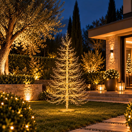 EDG Enzo De Gasperi Weihnachtsbaum Buche Rich Gold 1940 MicroLED H180 Ø115 cm IP44 – Leuchtender Außenbaum