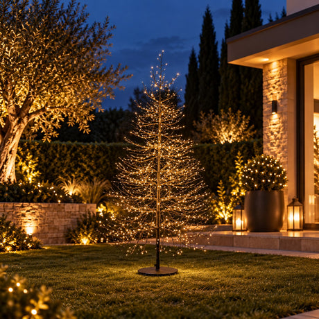 EDG Enzo De Gasperi Weihnachtsbaum Faggio Rich Black 1940 MicroLED H180 Ø115 cm IP44 – Leuchtender Außenbaum