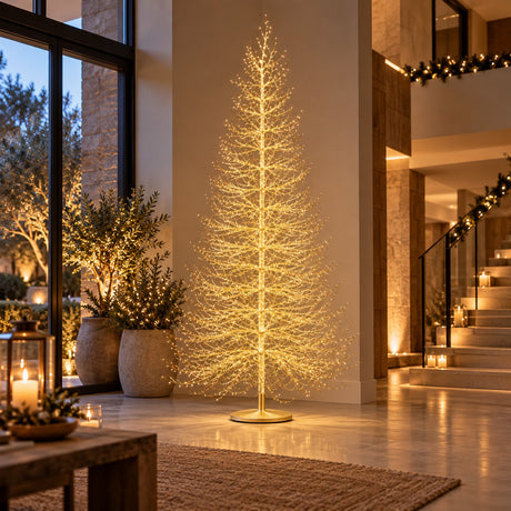 EDG Enzo De Gasperi Weihnachtsbaum Buche Rich Gold 4060 MicroLED H240 Ø150 cm IP44 – leuchtender Außenbaum