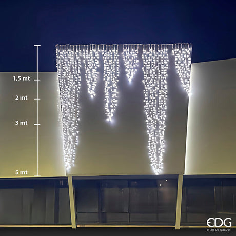 edg enzo de gasperi edg enzo de gasperi cascata led prolungabile 450 maxi led h 500 cm l 80 cm ip 67 white ean 8059824584182