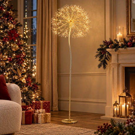 EDG Enzo De Gasperi Decoro Natalizio Tarassaco Rich Gold 1200 LED H240 Ø60 cm IP44 – Luminöse Dekoration