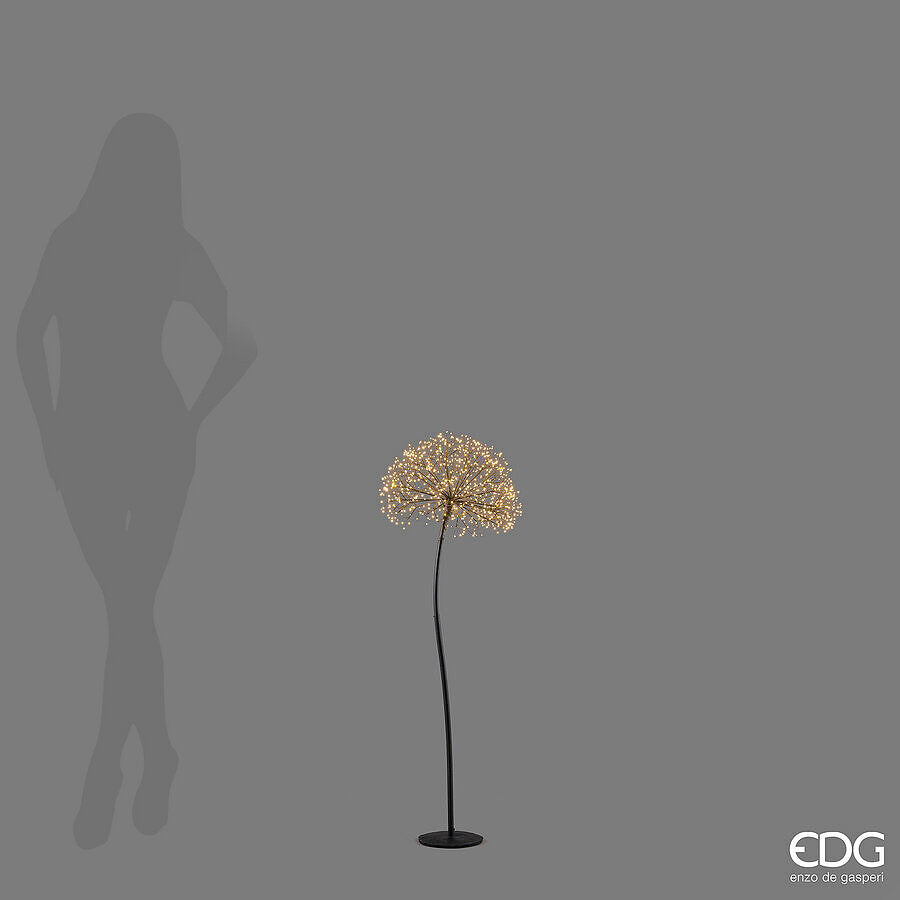 EDG Enzo De Gasperi Decoro Tarassaco Rich Nero 240 MicroLED H90 Ø20 cm IP44 – Leuchtende Weihnachtsdekoration