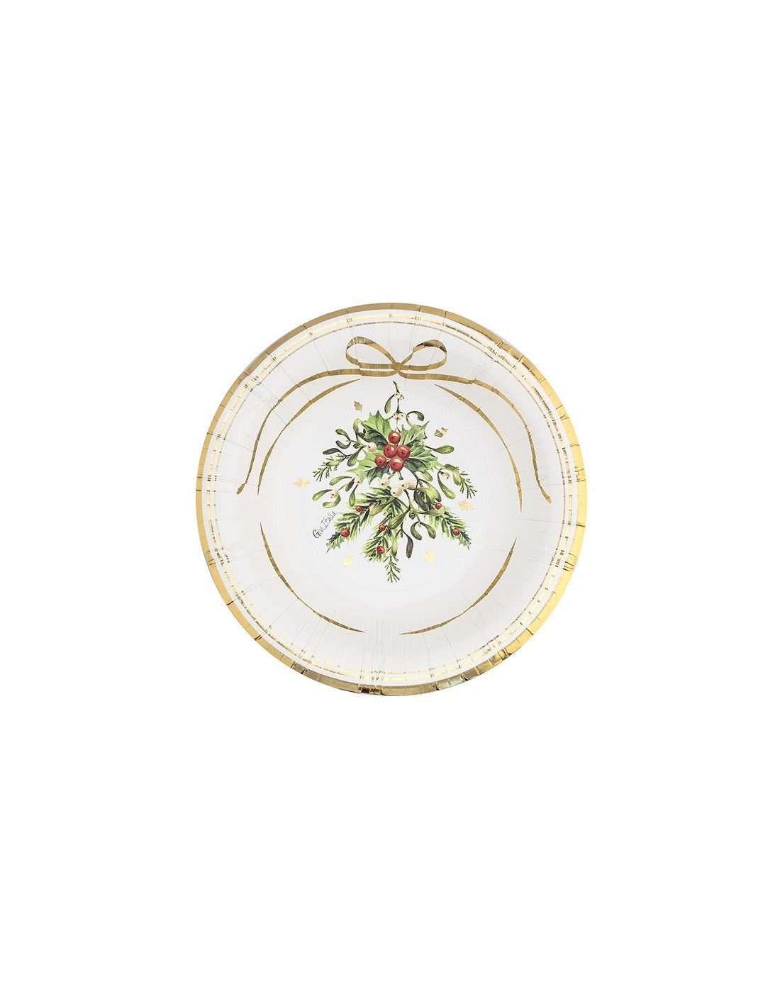 GIVI ITALIA Piatti Natale in carta (8 pz) - Merry Gold Christmas 21 cm
