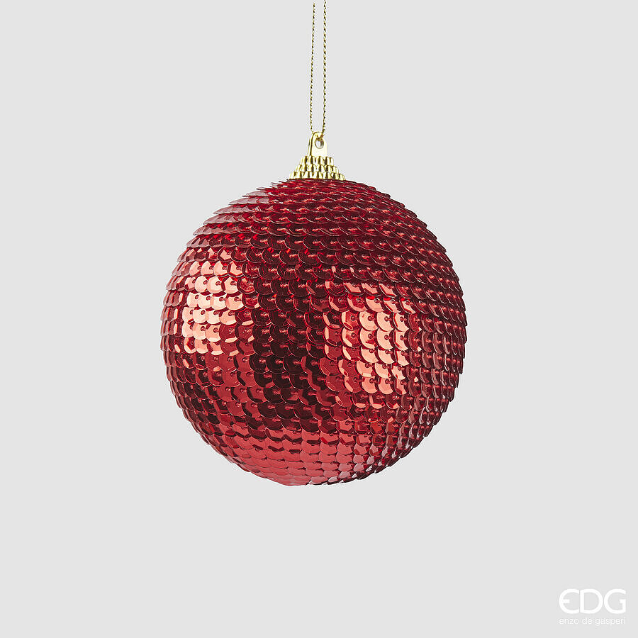 EDG Enzo De Gasperi Weihnachtsdeko Schuppenkugel D 8 Cm Rot
