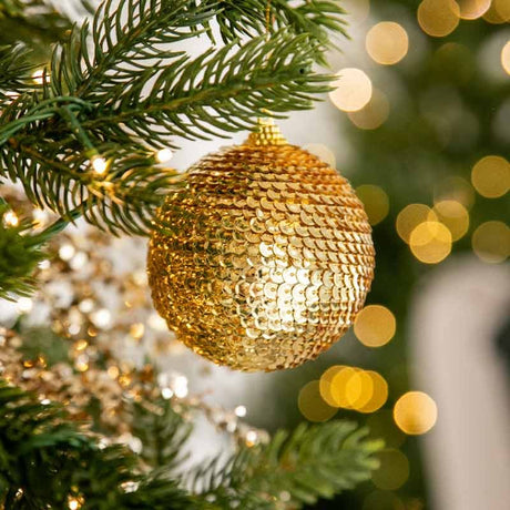 EDG Enzo De Gasperi Weihnachtsdekoration Kugel mit Schuppen D10 cm Gold