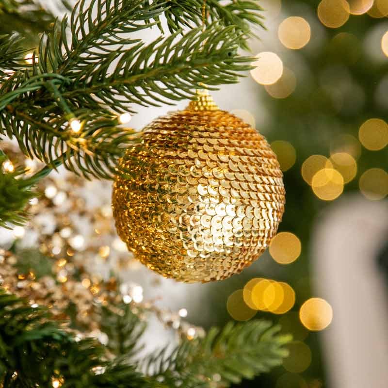 EDG Enzo De Gasperi Weihnachtsdekoration Kugel mit Schuppen D10 cm Gold