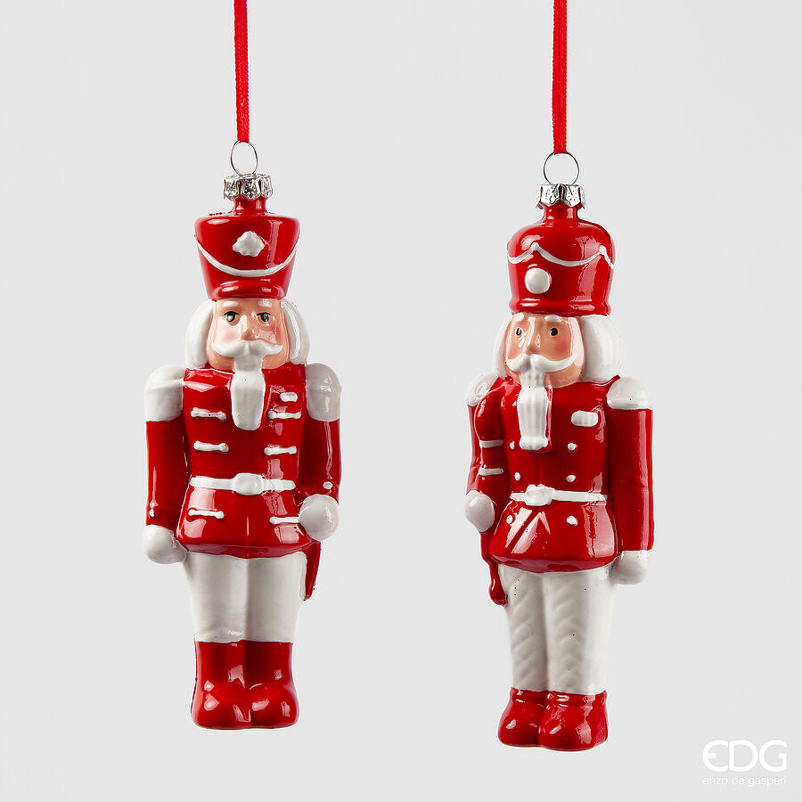 EDG Enzo De Gasperi Weihnachtsdeko Soldat H 15 Cm B 4 Cm T 5,5 Cm Weiß Rot 1 Stk.