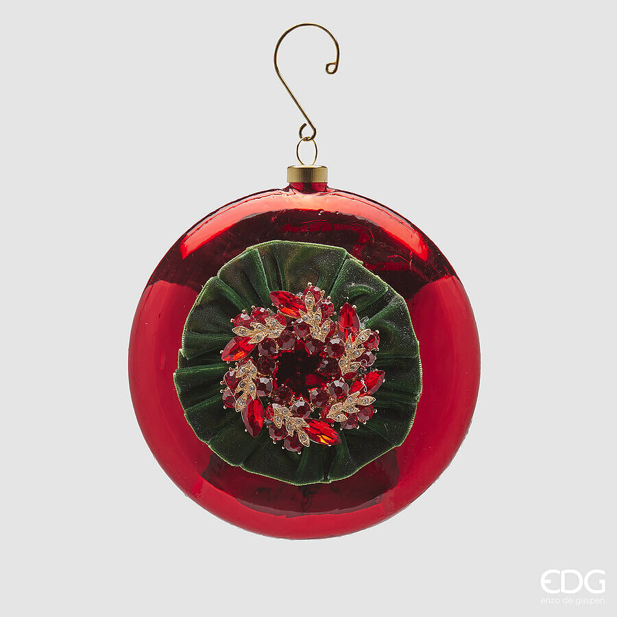 EDG Enzo De Gasperi Medaglione Velvet Camel Ø15 cm – Decorazione Albero di Natale