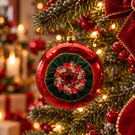 EDG Enzo De Gasperi Medaillon Velvet Camel Ø15 cm – Weihnachtsbaumdeko
