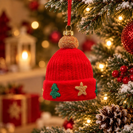 EDG Enzo De Gasperi Weihnachtsdeko Roter Hut H9 cm – Christbaumschmuck