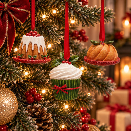 EDG Enzo De Gasperi Weihnachtliche Zuckerbonbons-Dekoration H7 cm Grün Rot 3 sortiert 1 Stk. – Baumschmuck für Weihnachtsbaum
