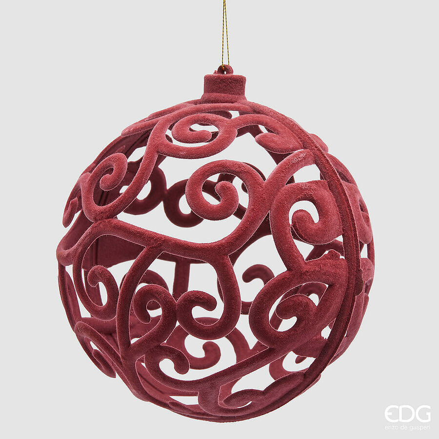 EDG Enzo De Gasperi Pallina di Natale Antique Pink in Velluto Ø15 cm – Decorazione Natalizia