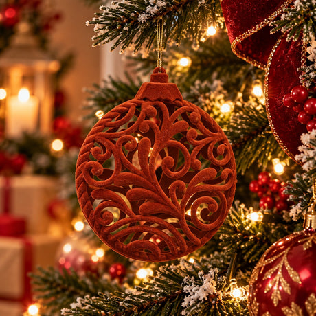 EDG Enzo De Gasperi Addobbo Medaglione Velvet Camel Ø15 cm – Decorazione Albero di Natale