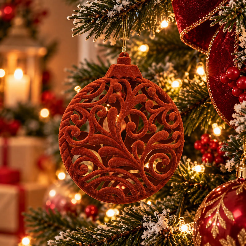 EDG Enzo De Gasperi Addobbo Medaglione Velvet Camel Ø15 cm – Decorazione Albero di Natale