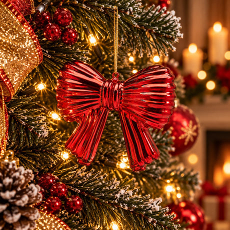 EDG Enzo De Gasperi Weihnachtsschleife Rot H11xB13 cm – Christbaumschmuck