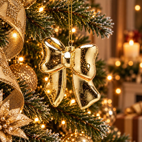 EDG Enzo De Gasperi Weihnachtsschmuck Schleife Gold H9,5 cm – Weihnachtsbaumschmuck