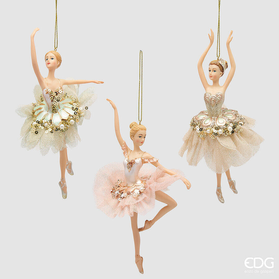 EDG Enzo De Gasperi Schmuck Ballerina Pink Mix H17 cm – 1 Stück sortiert Weihnachtsdeko