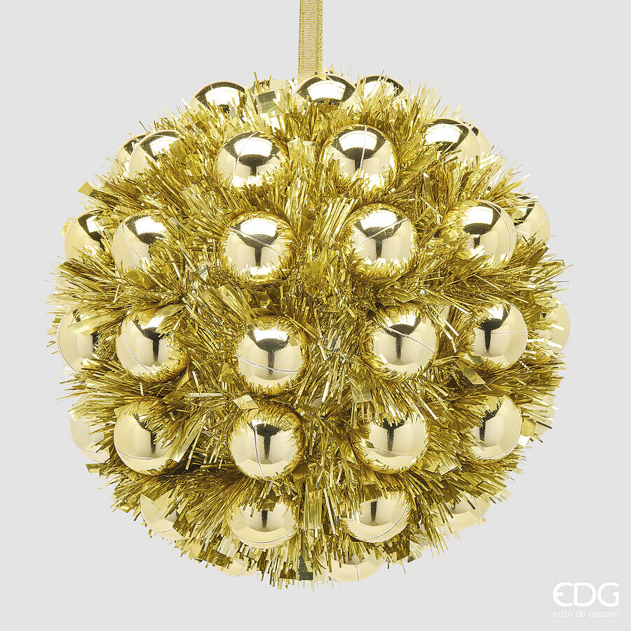 EDG Enzo De Gasperi Schmuck Kugel mit Kugeln Gold Ø25 cm – Weihnachtsdeko