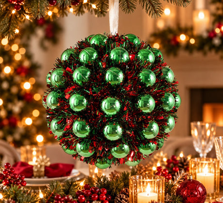 EDG Enzo De Gasperi Addobbo a Palla con Palle Green Mix Ø25 cm – Decorazione di Natale