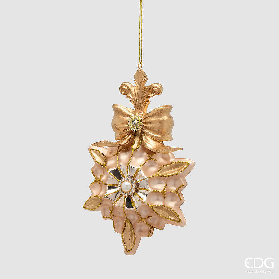 EDG Enzo De Gasperi Weihnachtsstern H17,5 Ø12 cm Gold – Baumschmuck für Weihnachtsbaum