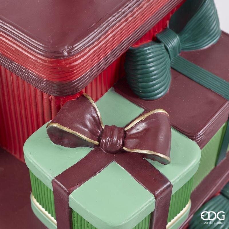 EDG Enzo De Gasperi Base Pino con Regali Green Red 54x54xH50 cm – Decorazione di Natale