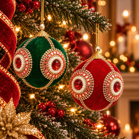 EDG Enzo De Gasperi Schmuckball Weihnachten Green Red Ø10 cm – 1 Stk. sortiert