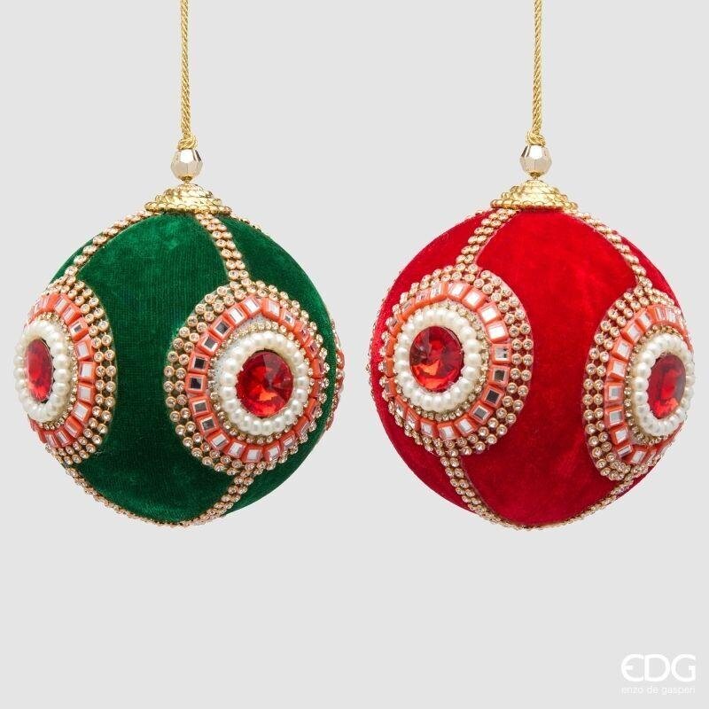 EDG Enzo De Gasperi Schmuckball Weihnachten Green Red Ø10 cm – 1 Stk. sortiert