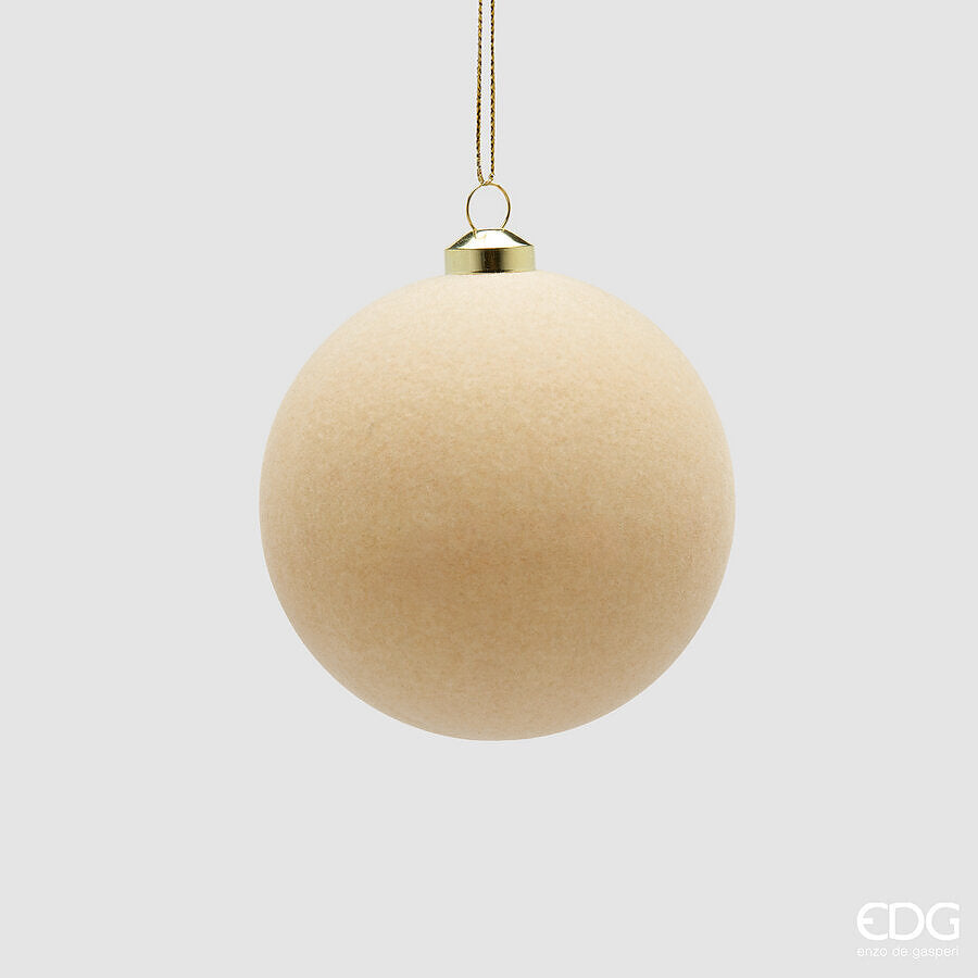 EDG Enzo De Gasperi Weihnachtskugeln Velours Cream Ø8 cm – Set 8 Stk.