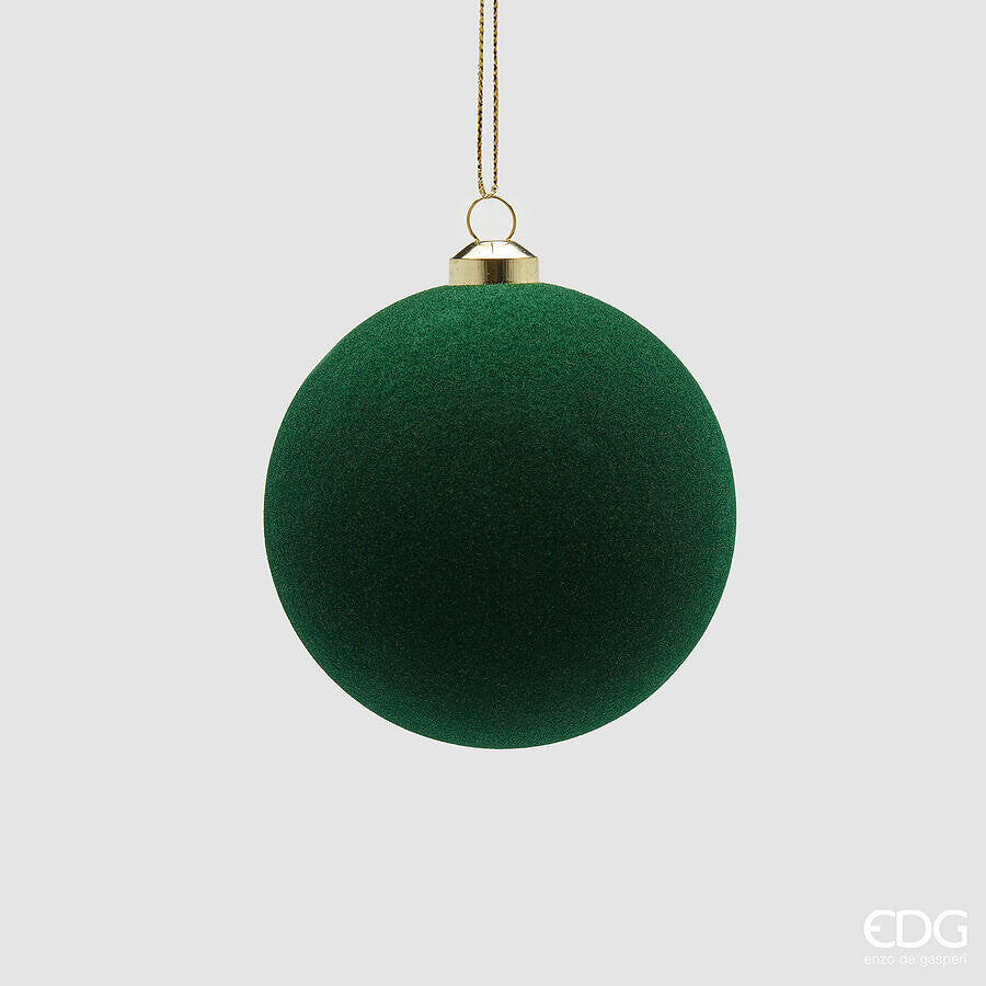 EDG Enzo De Gasperi Weihnachtskugeln aus Samt Dark Green Ø8 cm – Set 8 Stk.