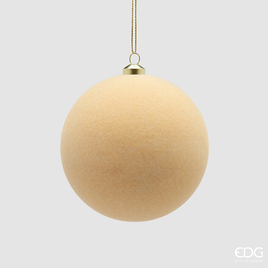 EDG Enzo De Gasperi Weihnachtskugeln aus Samt Cream Ø10 cm – Set 6 Stk.