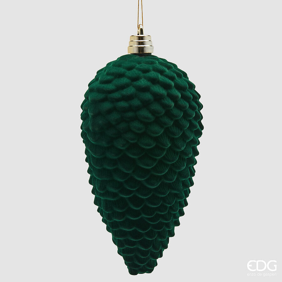 EDG Enzo De Gasperi Pigna aus Samt Dunkelgrün H25 cm – Weihnachtsdeko