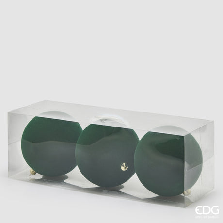 EDG Enzo De Gasperi Palline di Natale in Velluto Dark Green Ø20 cm – Addobbo Natalizio